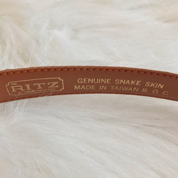 RITZ Genuine snakeskin leather belt with rattlesnake style buckle - Picture 5 of 6